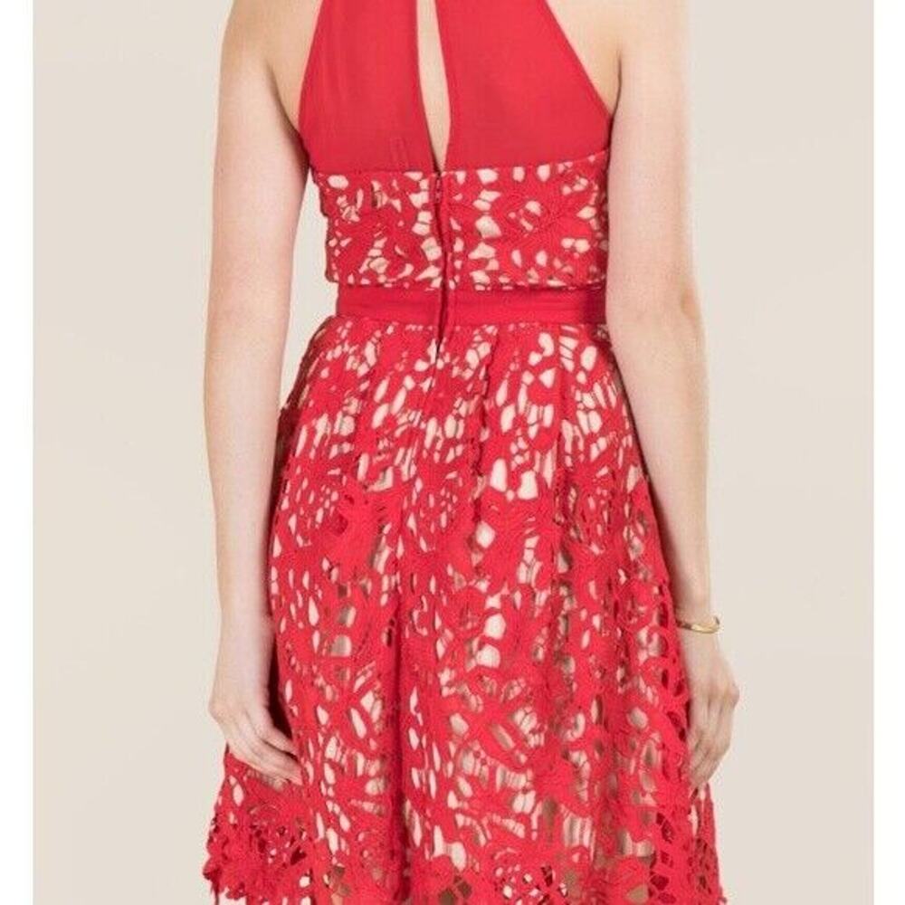 Francesca's Braylee red floral lace A-line dress, Size M - Picture 11 of 11